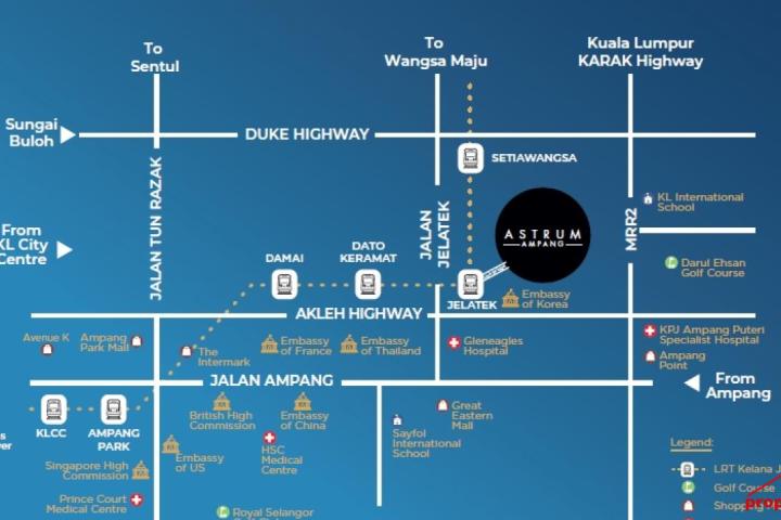ASTRUM Ampang, 50m to LRT station, across Shopping Mall, 3.7km from KLCC
