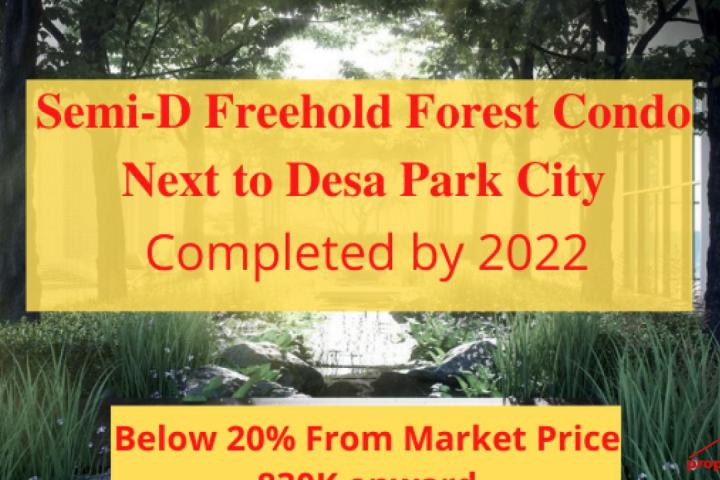 Semi-D Freehold Forest Condo Next to Desa Park City